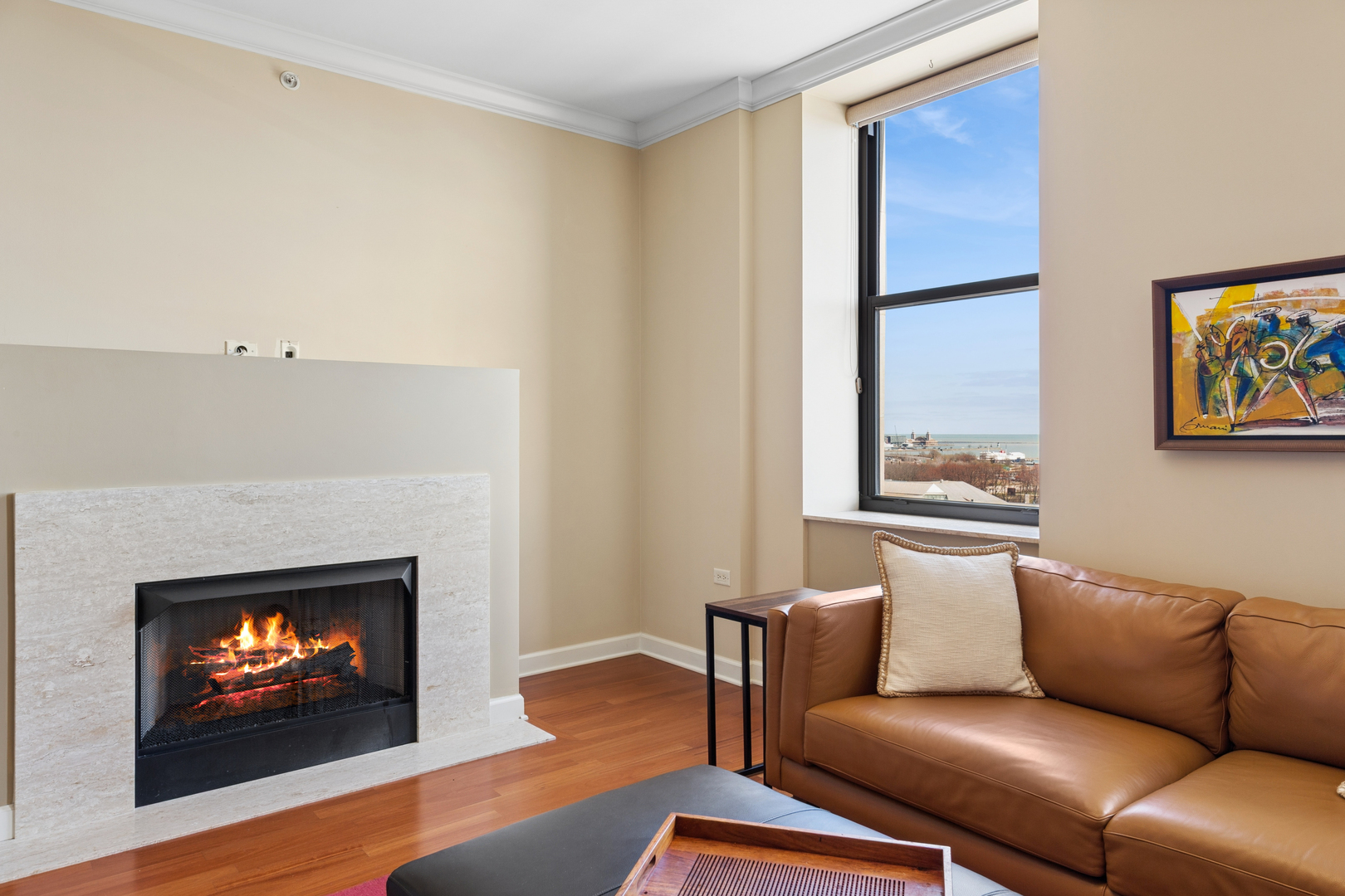 310 South Michigan Avenue, Unit 1001 Chicago, IL 60604 - Photo 9 of 40 a living room with furniture and a fireplace