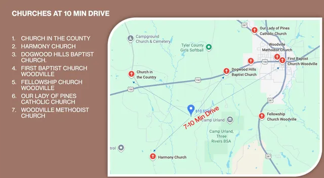 a yellow house with trees in front of it