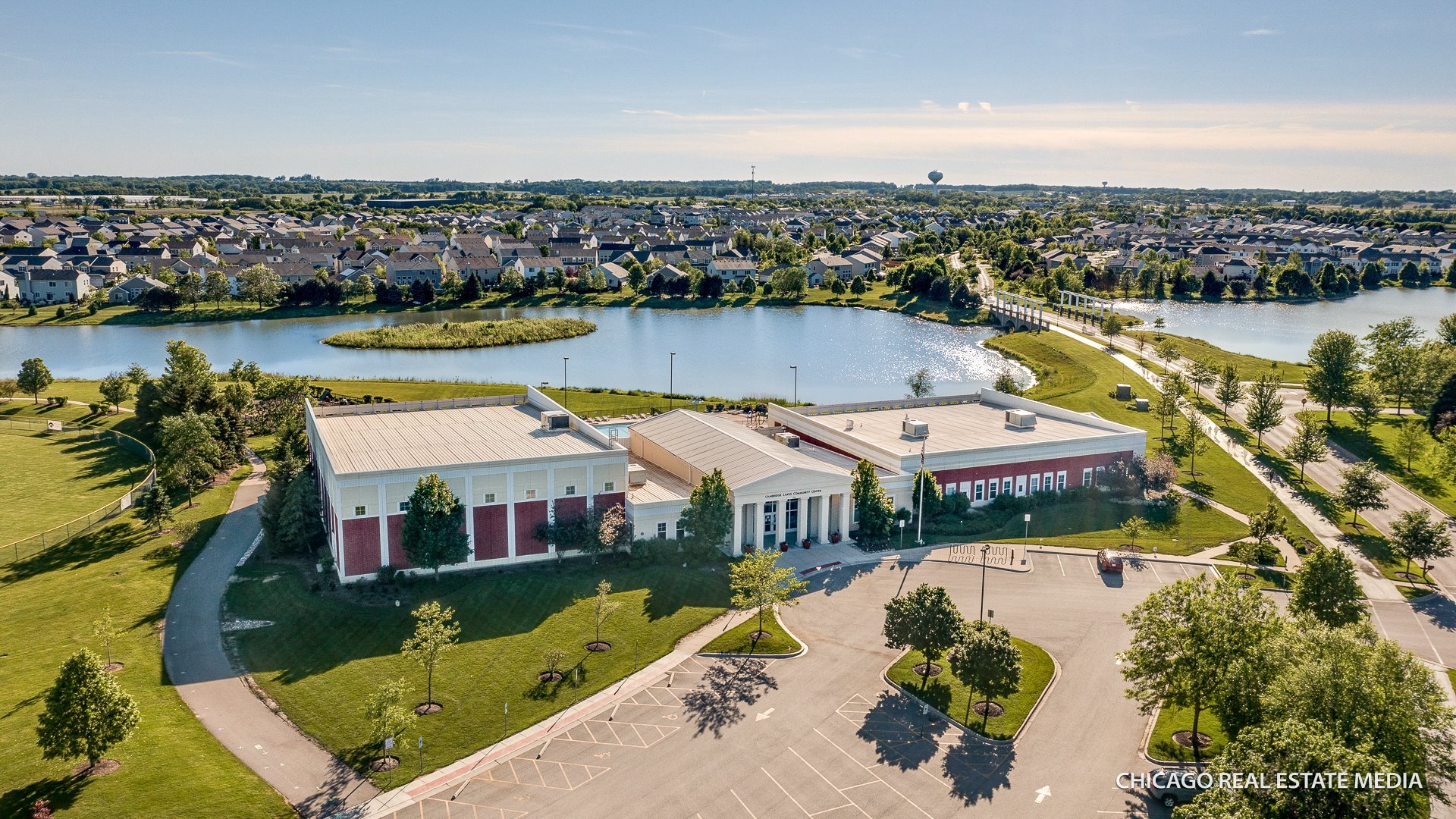 1571 Middleton Road Pingree Grove, IL 60140 - Photo 29 of 35 an aerial view of residential houses with outdoor space and lake view