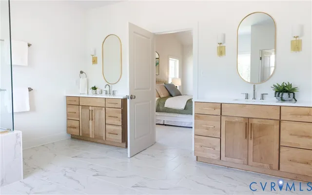 a living room with furniture