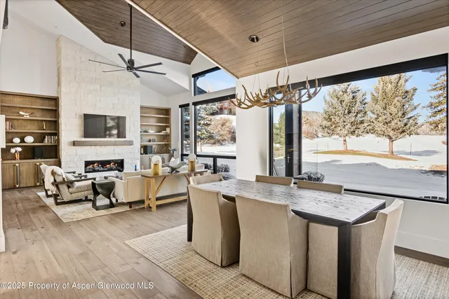 a living room with fireplace furniture and a flat screen tv