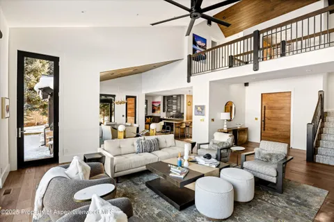a view of a dining table furniture and window