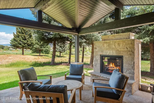 a view of an outdoor seating area