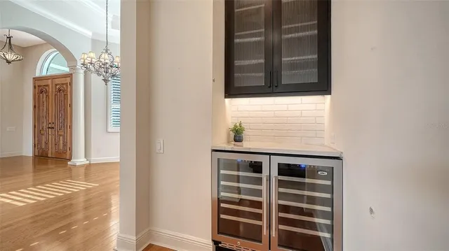 a bathroom with a sink a vanity and a mirror