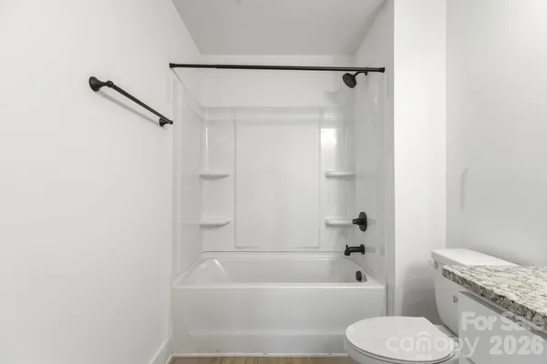 a bathroom with a toilet and a bathtub