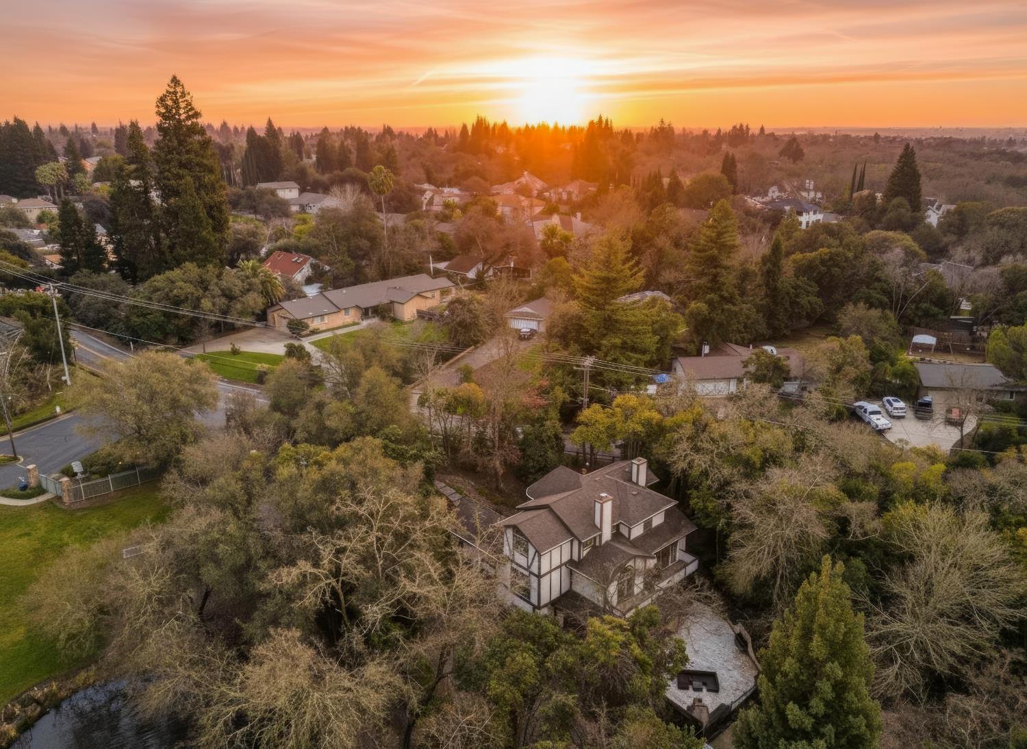 8681 Winding Way Fair Oaks, CA 95628 - Photo 77 of 87 an aerial view of house with yard and mountain view in back