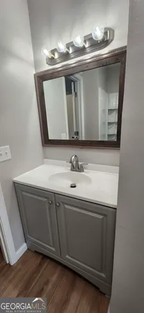 a bathroom with bathtub