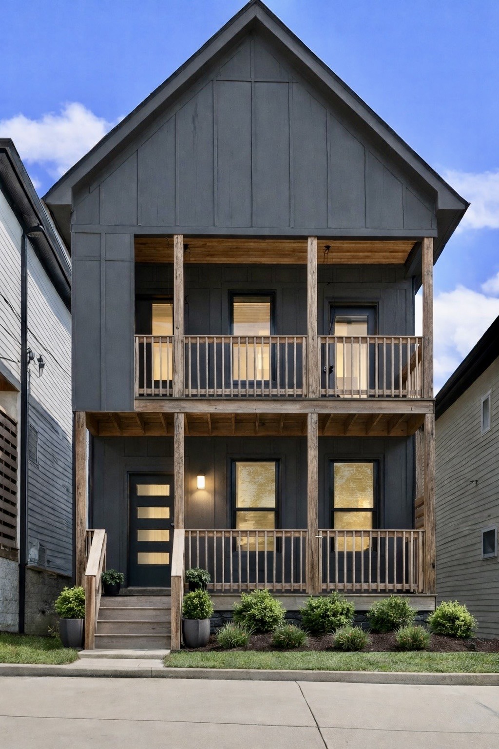 a front view of a house