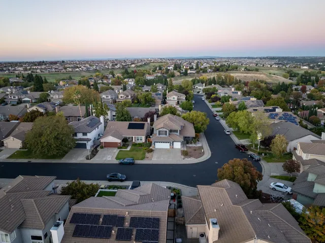 an aerial view of a house