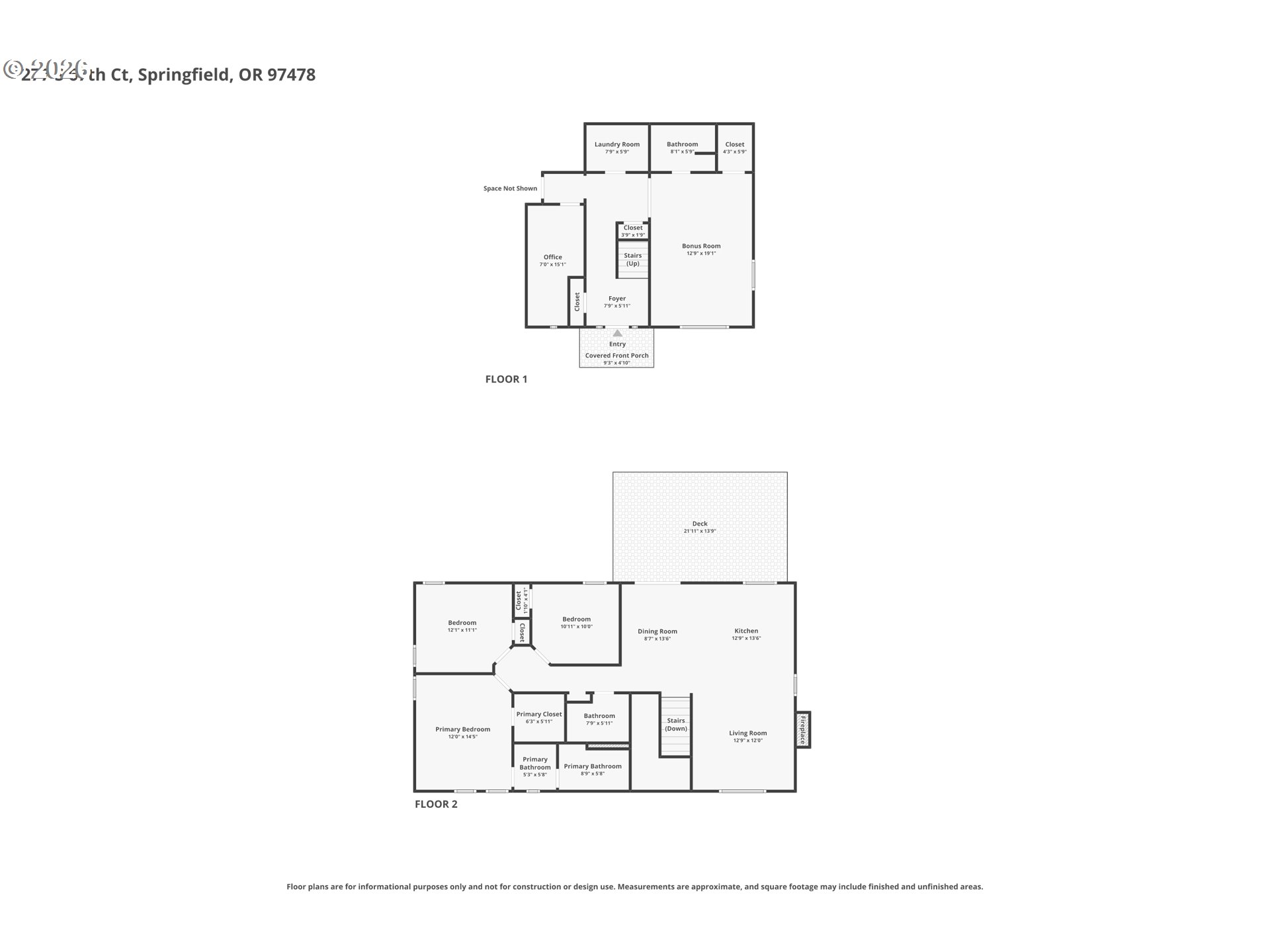 277 South 67th Court Springfield, OR 97478 - Photo 42 of 44 a picture of a floor plan