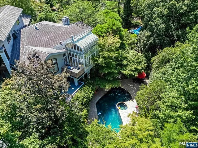 an aerial view of a house