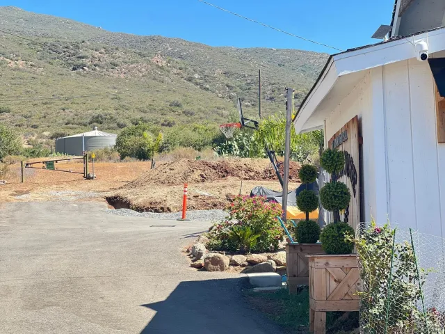 a view of a terrace with a bench
