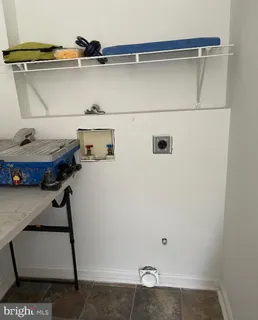 a view of storage and utility room with racks on the wall