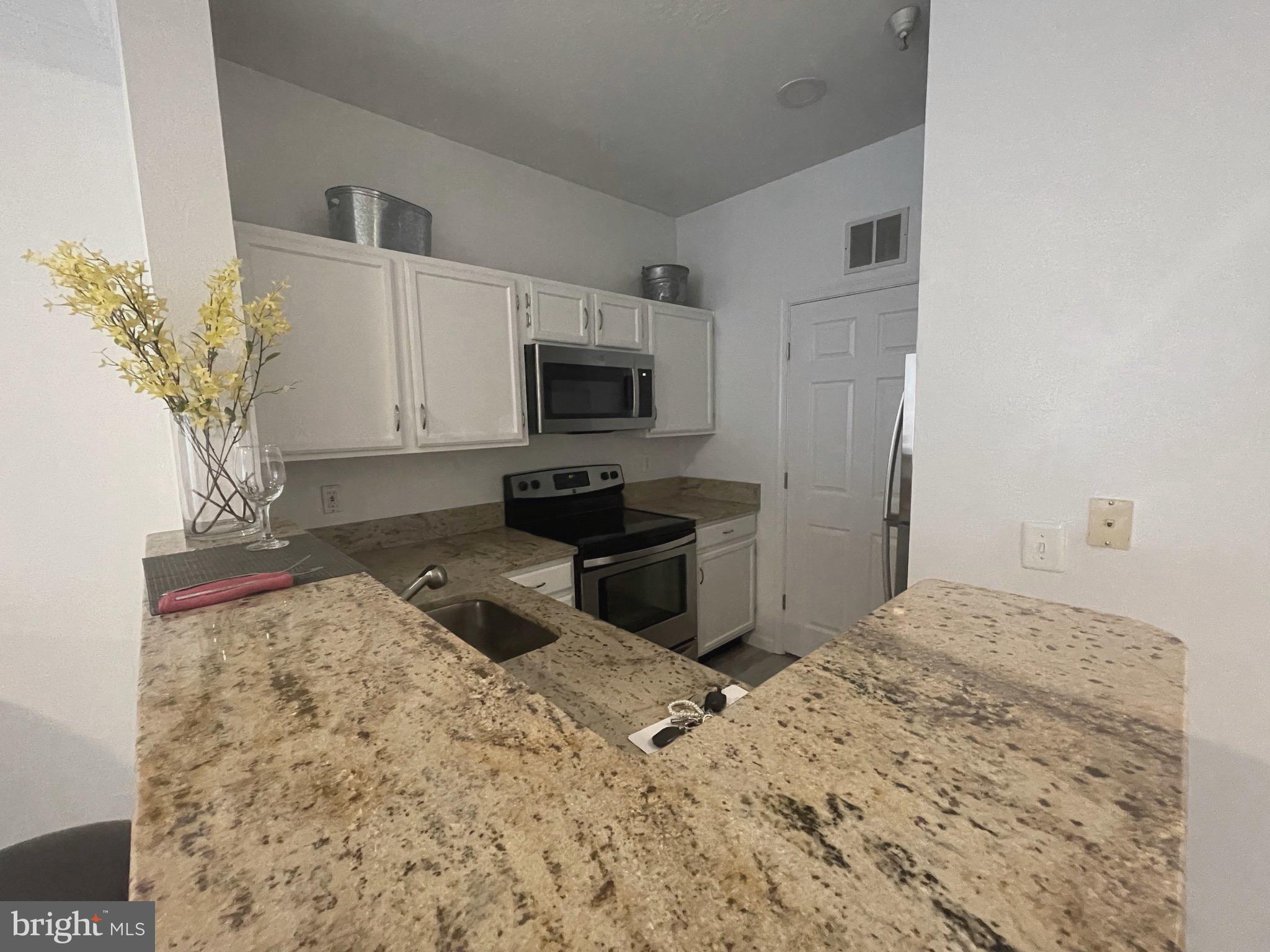 1521 Spring Gate Dr., Unit 10102 McLean, VA 22102 - Photo 11 of 46 a kitchen with a stove a sink and a microwave