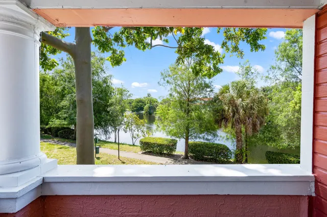 a view of a garden from a window