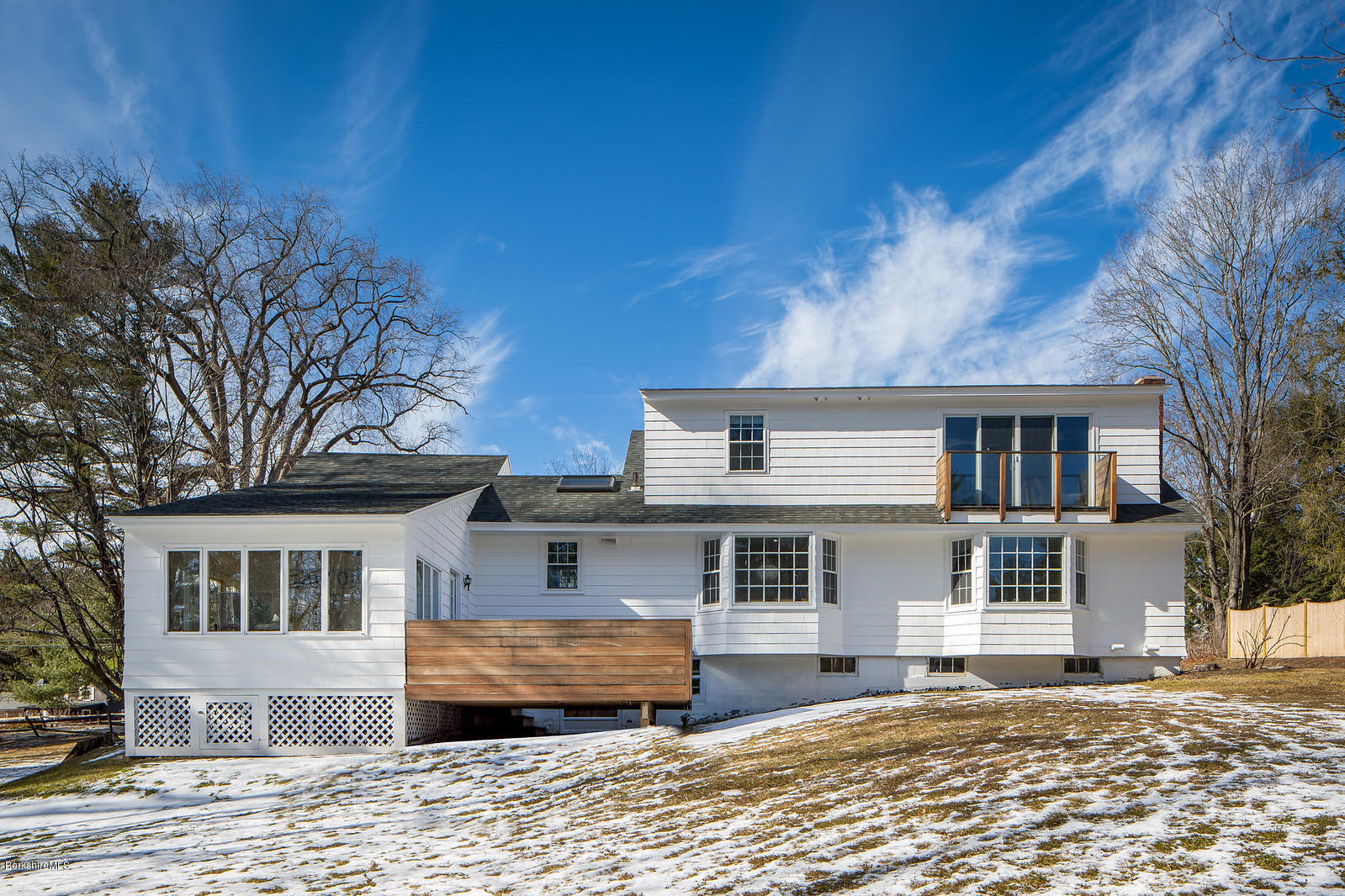 185 Stockbridge Road Lee, MA 01238 - Photo 2 of 23 REAR ELEVATION WITH SUNROOM AND DECK