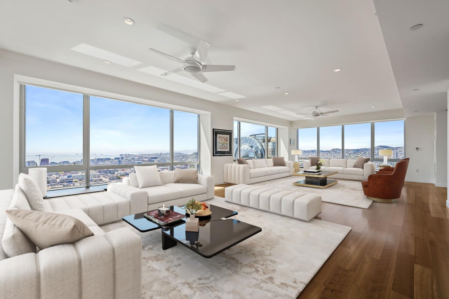 765 Market Street, Unit PH3A San Francisco, CA 94103 - Photo 2 of 11 a living room with furniture wooden floor and a large window