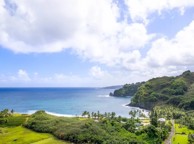 a view of a city with mountains in the background