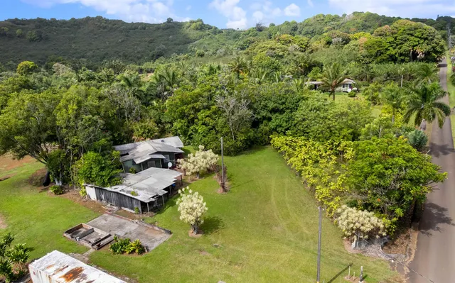 an aerial view of residential house with outdoor space