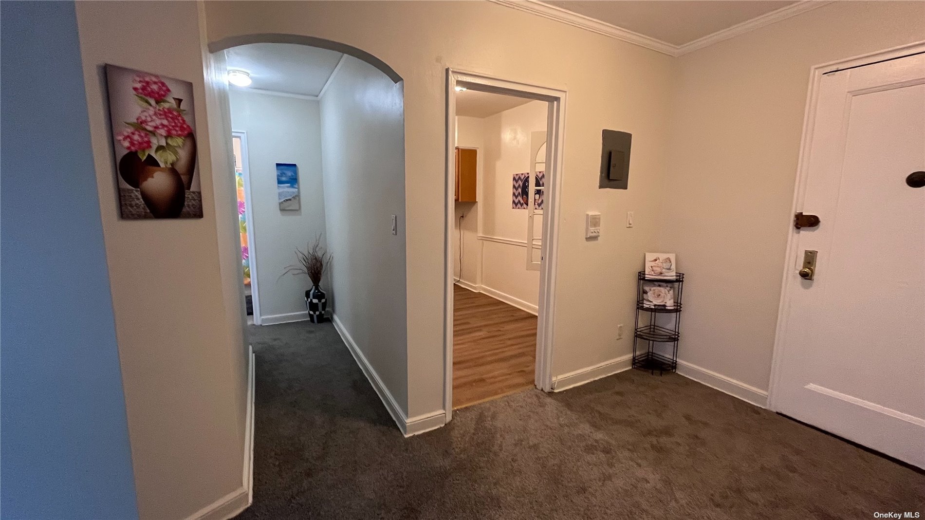 4 Town House Place, Unit 2F Great Neck, NY 11021 - Photo 1 of 1 a view of a hallway with paintings on the wall
