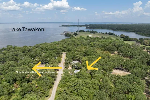 an aerial view of a house