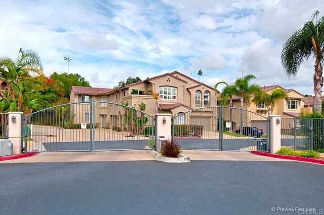 a front view of a building with street view