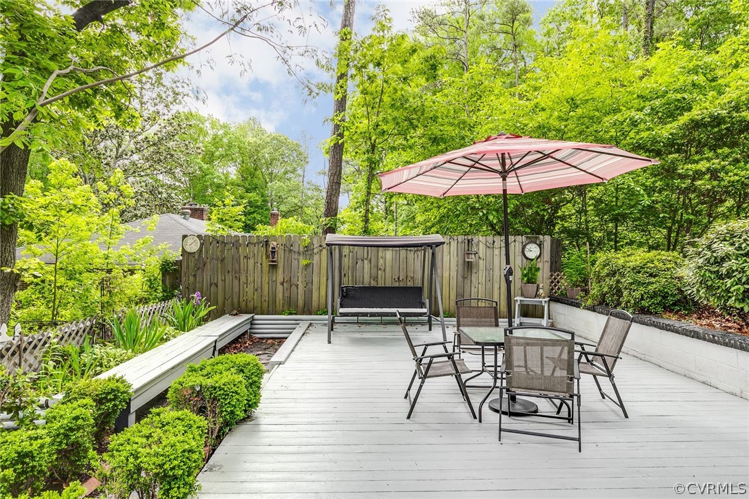 7547 Cherokee Road Richmond, VA 23225 - Photo 28 of 29 a view of a table and chairs under an umbrella in patio