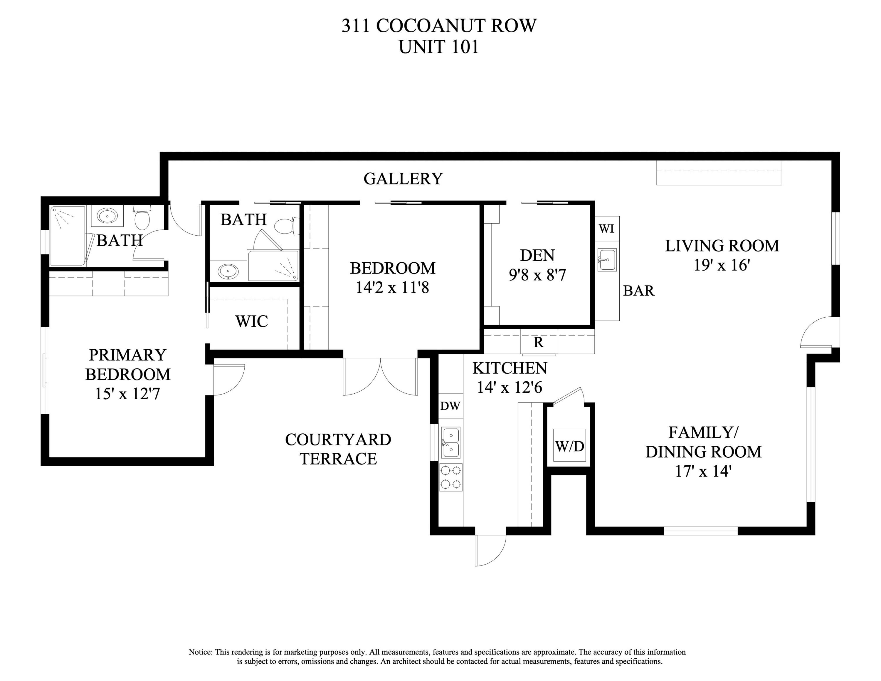 311 Cocoanut Row, Unit 101 Palm Beach, FL 33480 - Photo 35 of 35 Floor Plan