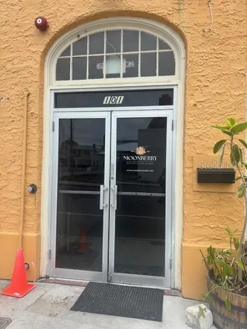 a building with a door