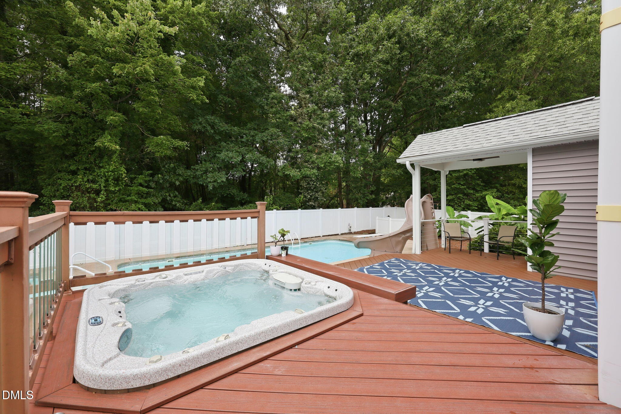 8108 Bellingham Circle Raleigh, NC 27615 - Photo 4 of 48 Large deck with hot tub.