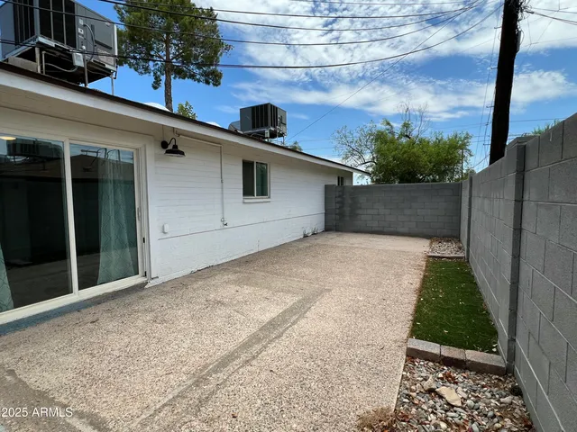 a backyard of a house