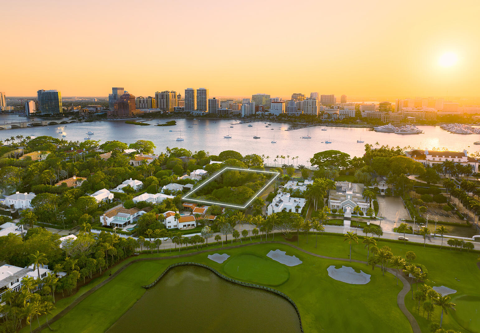 0 Chapel Hill Road Palm Beach, FL 33480 - Photo 2 of 9 a view of a lake with houses