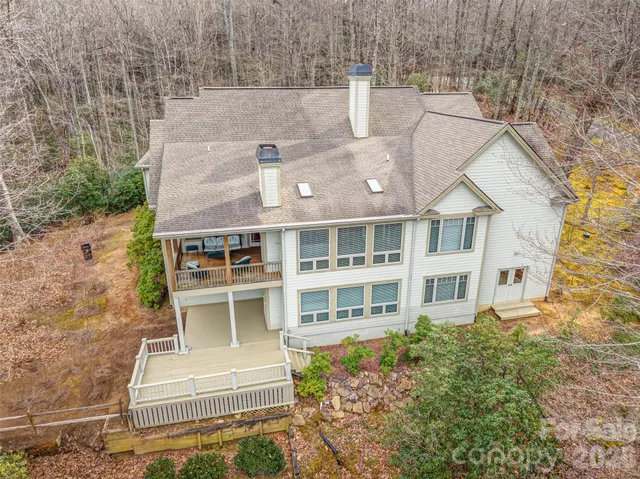 a view of lake from balcony
