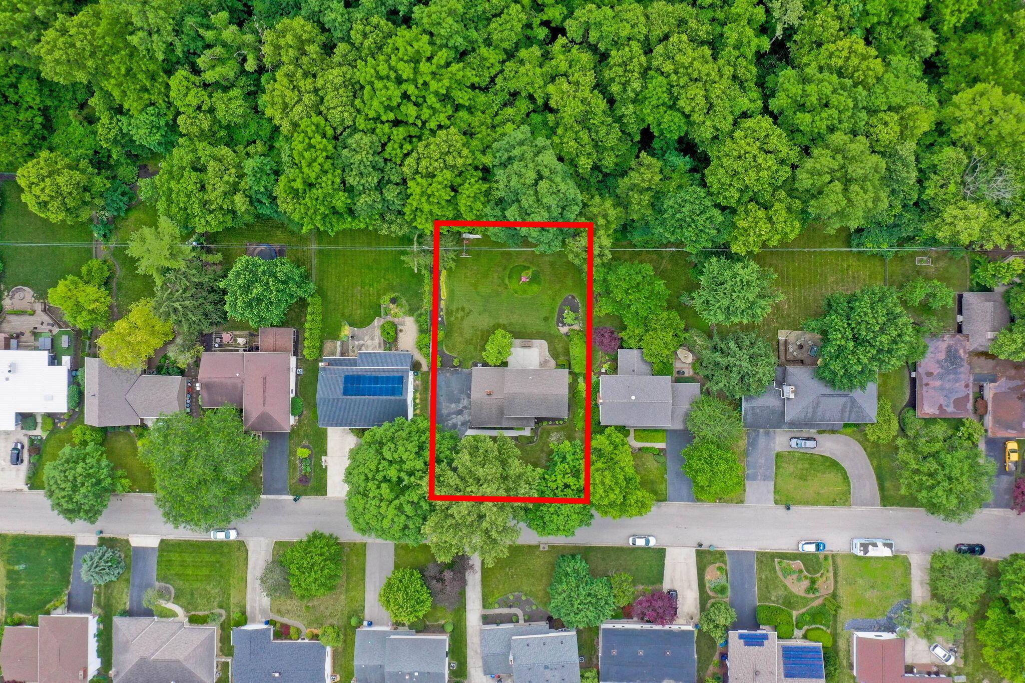 999 Birchmont Road Columbus, OH 43220 - Photo 45 of 53 Aerial View with Lot highlighted