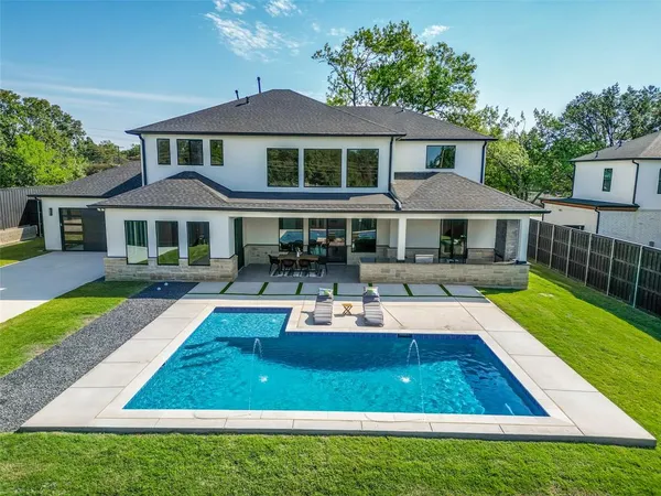 an aerial view of a house