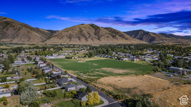 Mountain view with nearby suburban area
