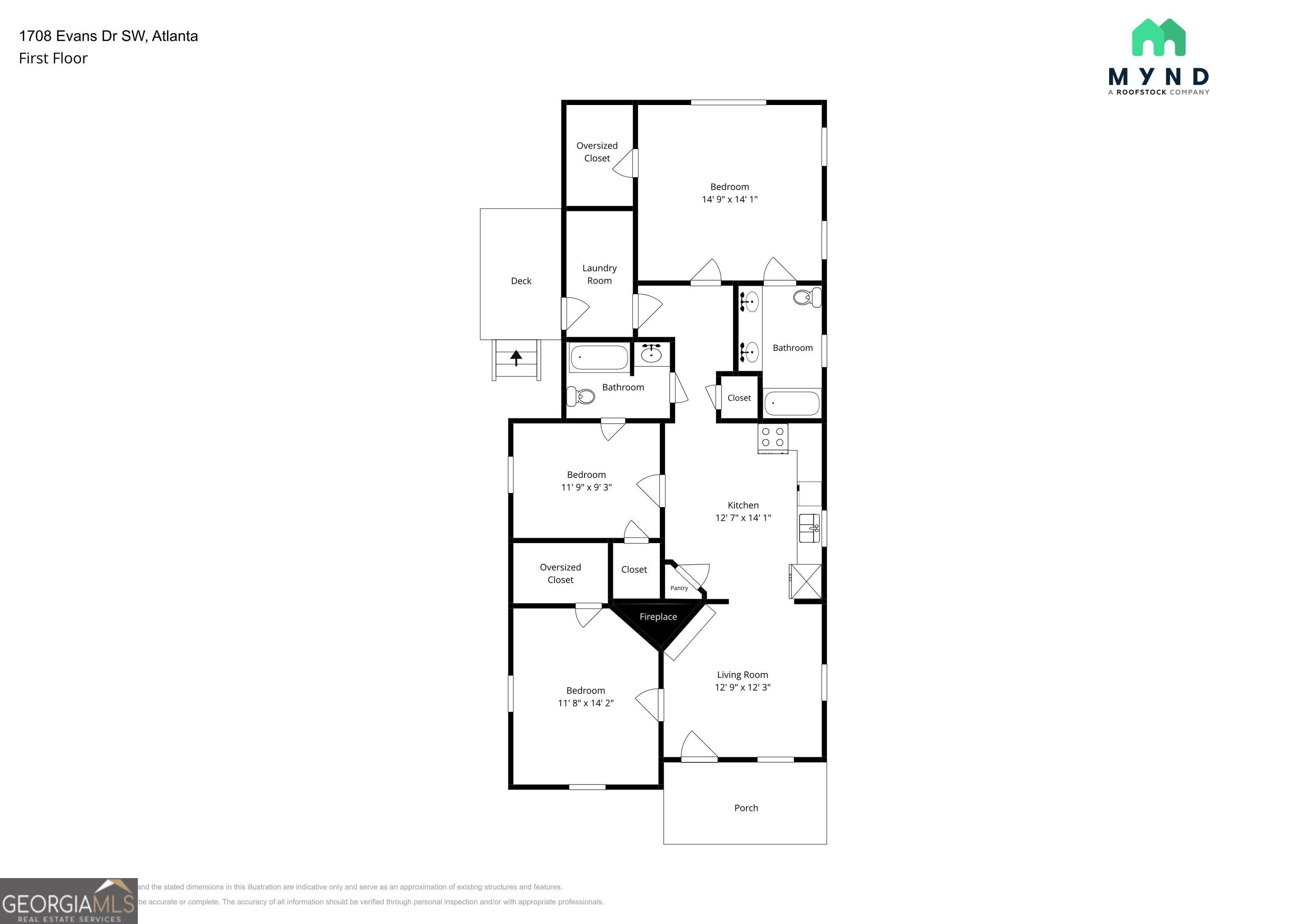 1708 Evans Drive Southwest Atlanta, GA 30310 - Photo 14 of 14 a picture of floor plan
