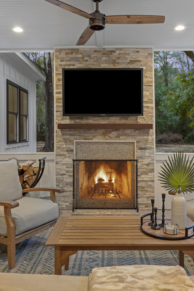 1418 Polly Point Road Wadmalaw Island, SC 29487 - Photo 50 of 72 Woodburning Outdoor Fireplace