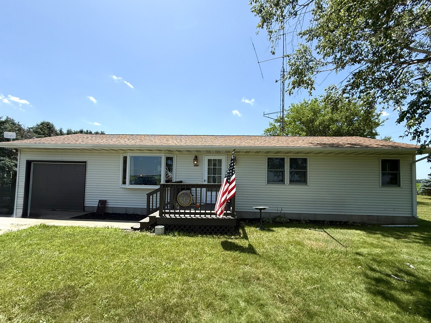 a house view with a garden space