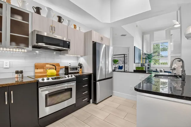 a living room with furniture and a couch