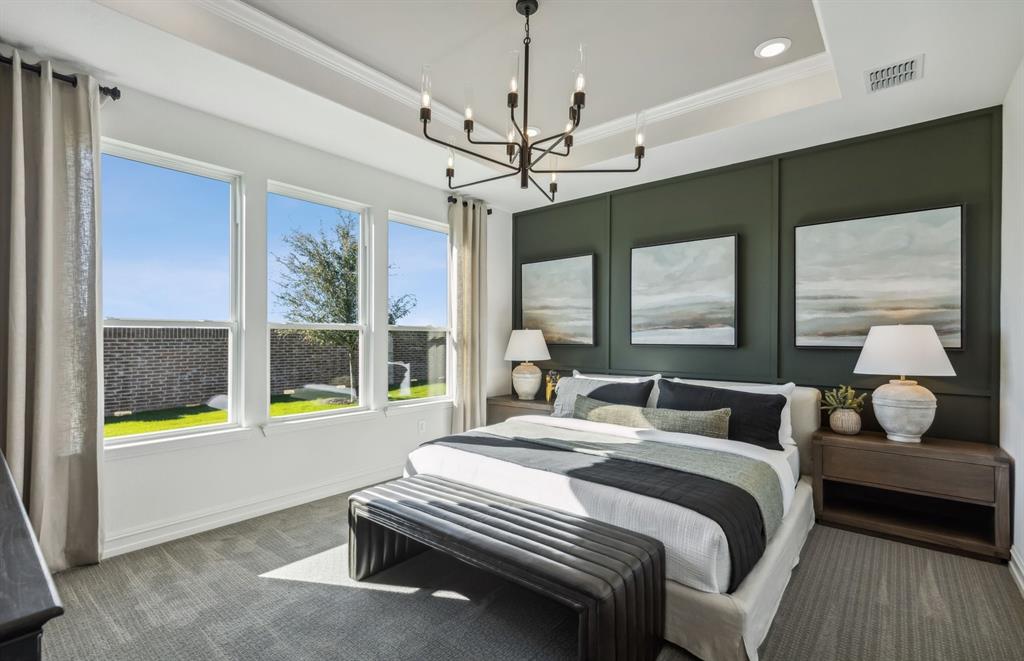 308 Brookhurst Road Little Elm, TX 75068 - Photo 11 of 19 Luxurious owner's suite with large windows and tray ceiling *Model representation