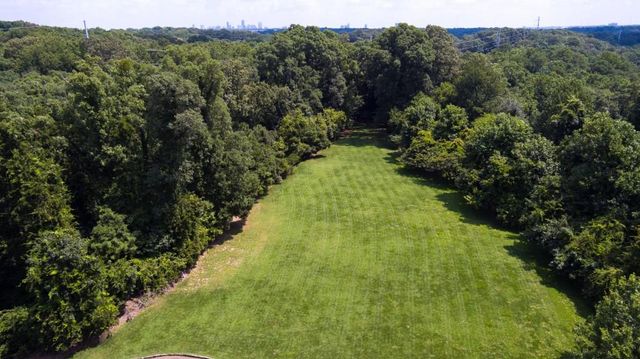 a view of a forest with a houses