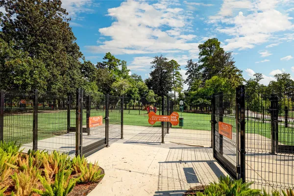 a view of a park with swings