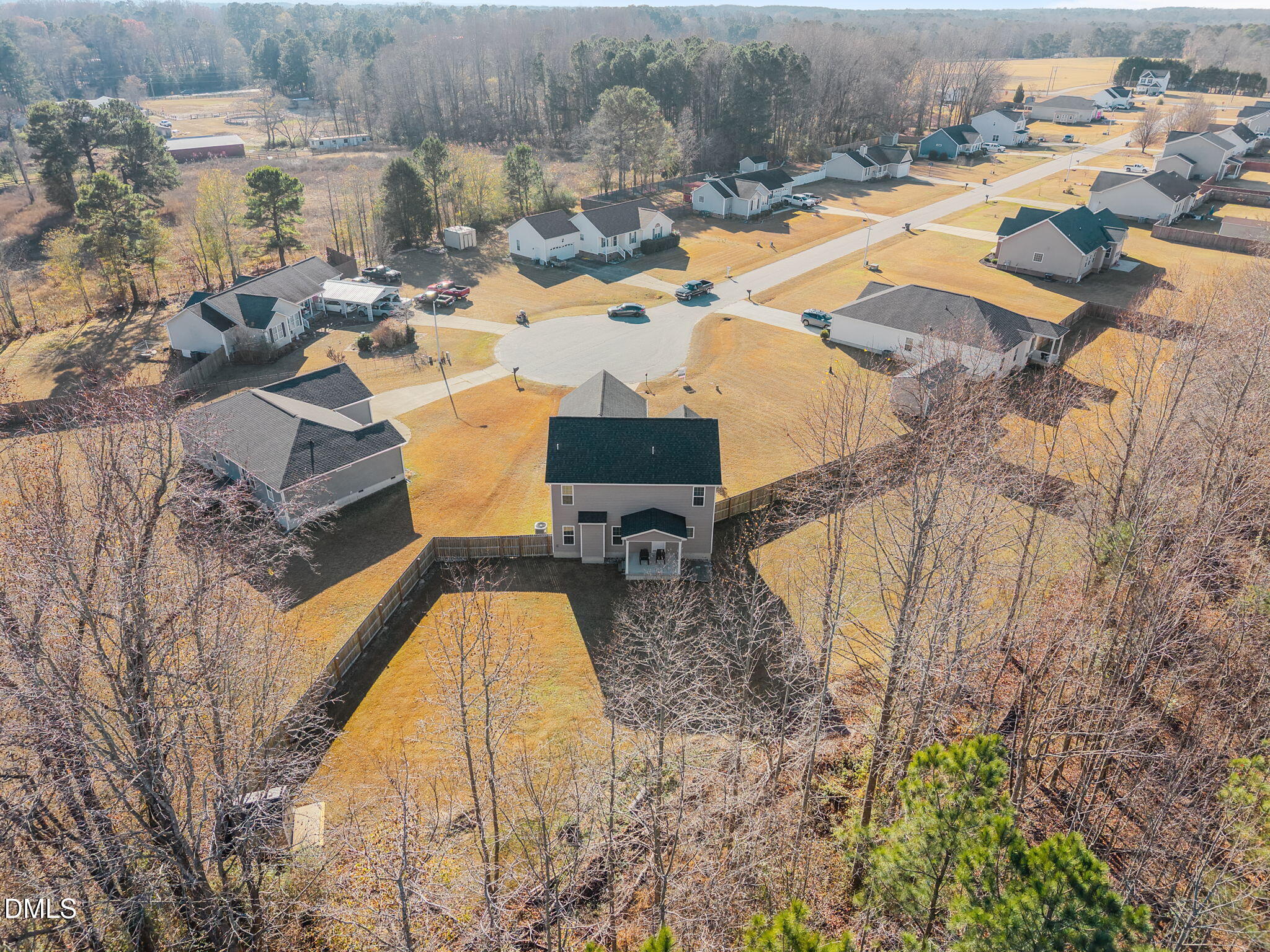 161 Starlight Road Lillington, NC 27546 - Photo 42 of 45 an aerial view of residential houses with outdoor space