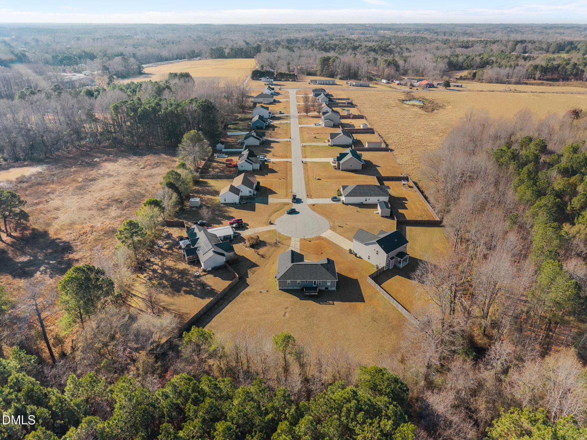 161 Starlight Road Lillington, NC 27546 - Photo 44 of 45 an aerial view of residential houses with outdoor space