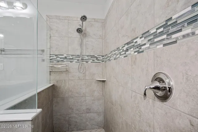a bathroom with a shower