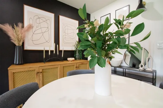 a kitchen with a stove and a microwave