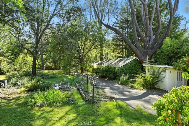 a view of backyard with green space