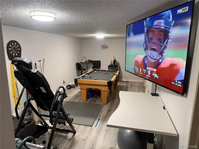 a room with furniture and screen