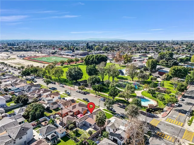 an aerial view of multiple house
